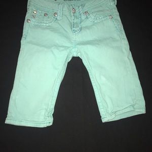 Girls miss me seafoam Bermuda shorts
